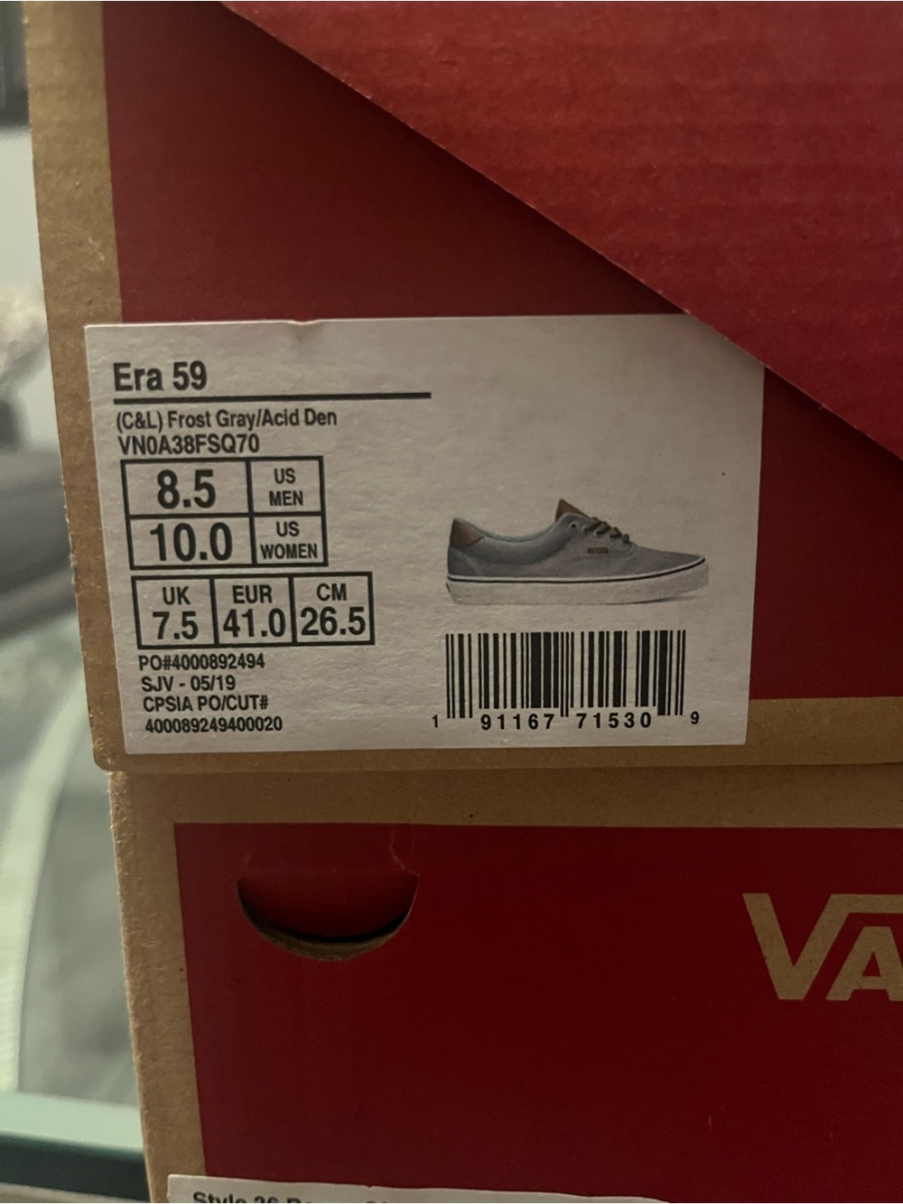 Vans Era 59 Frost Gray/Acid Den Canvas Sneakers